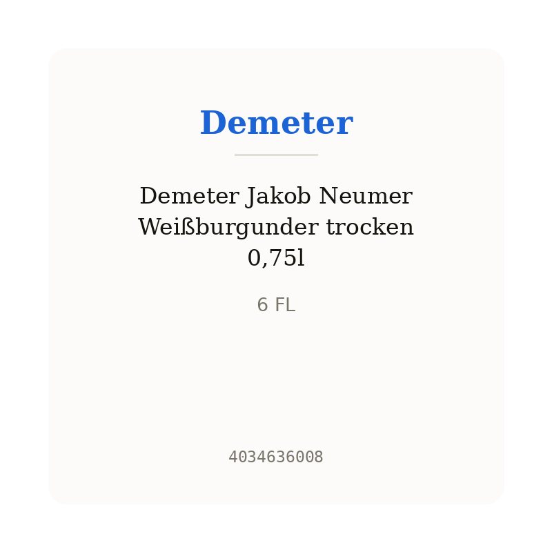 Demeter Jakob Neumer Weißburgunder trocken 0,75l