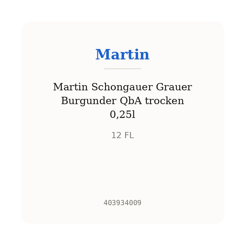 Martin Schongauer Grauer Burgunder QbA trocken 0,25l