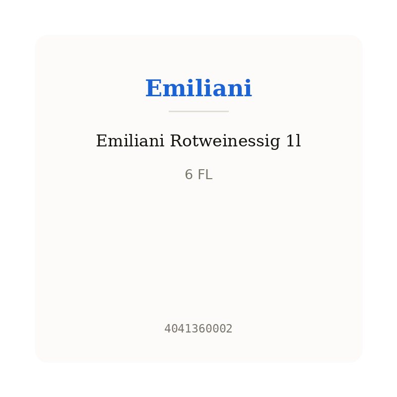 Emiliani Rotweinessig 1l