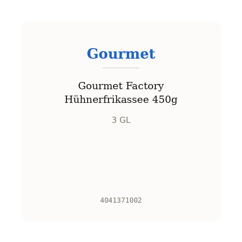 Gourmet Factory Hühnerfrikassee 450g