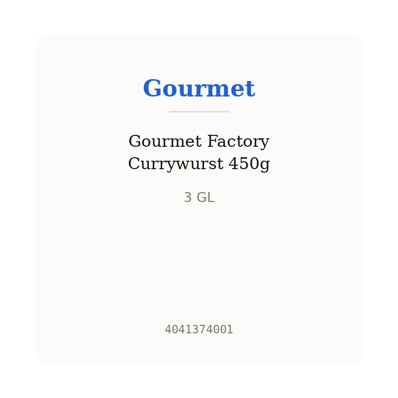 Gourmet Factory Currywurst 450g