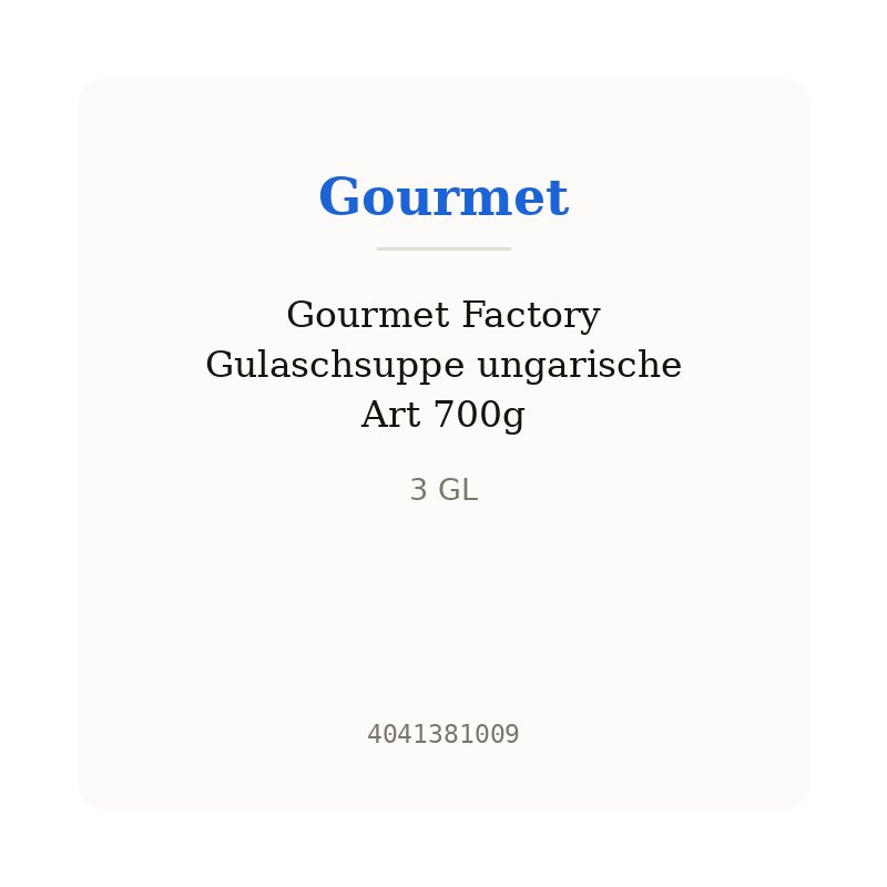 Gourmet Factory Gulaschsuppe ungarische Art 700g