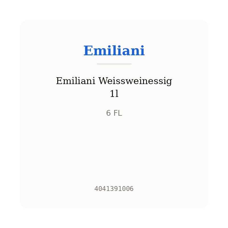 Emiliani Weissweinessig 1l