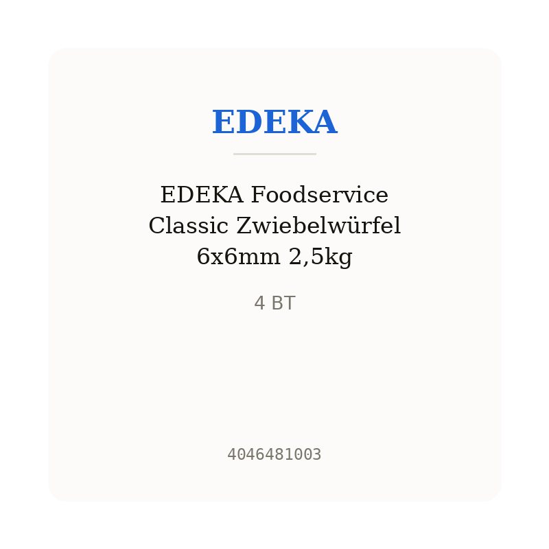 EDEKA Foodservice Classic Zwiebelwürfel 6x6mm 2,5kg