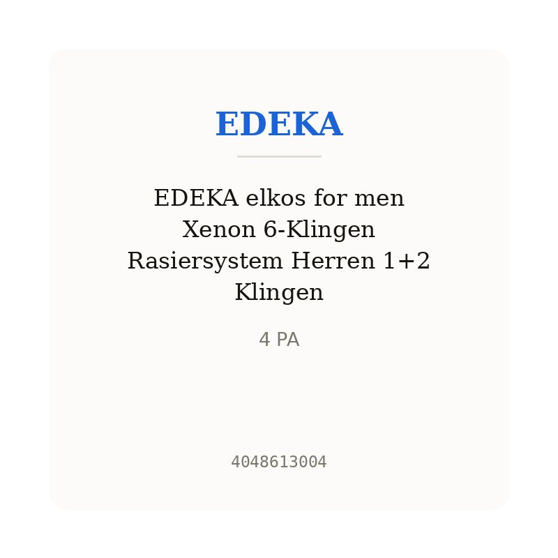 EDEKA elkos for men Xenon 6-Klingen Rasiersystem Herren 1+2 Klingen