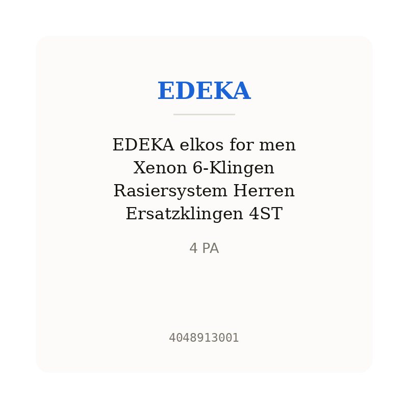 EDEKA elkos for men Xenon 6-Klingen Rasiersystem Herren Ersatzklingen 4ST