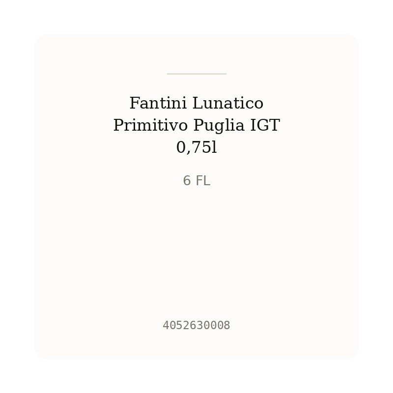 Fantini Lunatico Primitivo Puglia IGT 0,75l