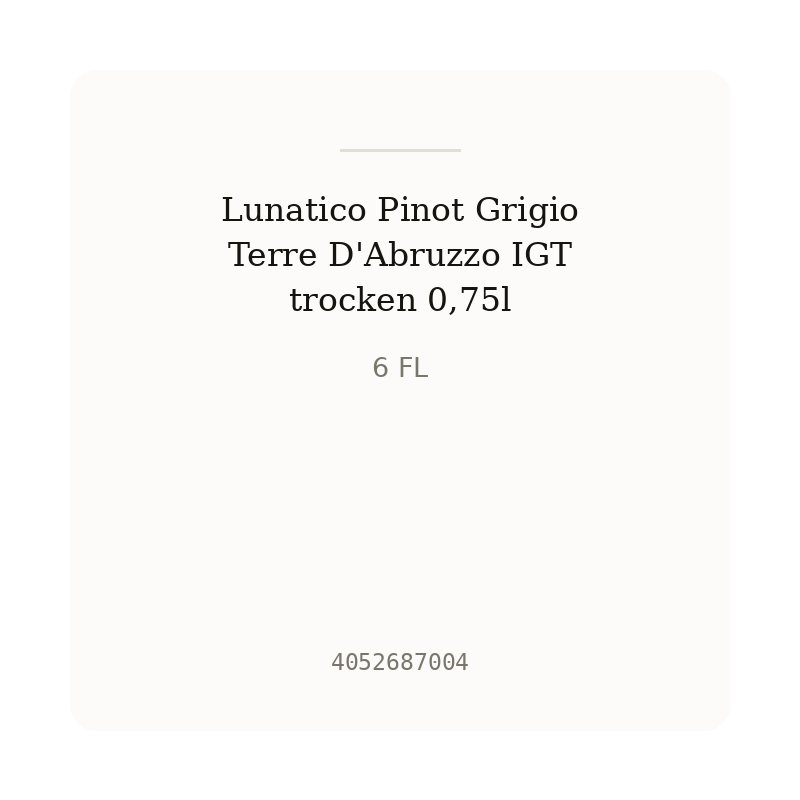 Lunatico Pinot Grigio Terre D'Abruzzo IGT trocken 0,75l