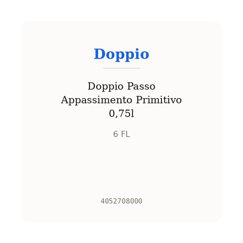 Doppio Passo Appassimento Primitivo 0,75l
