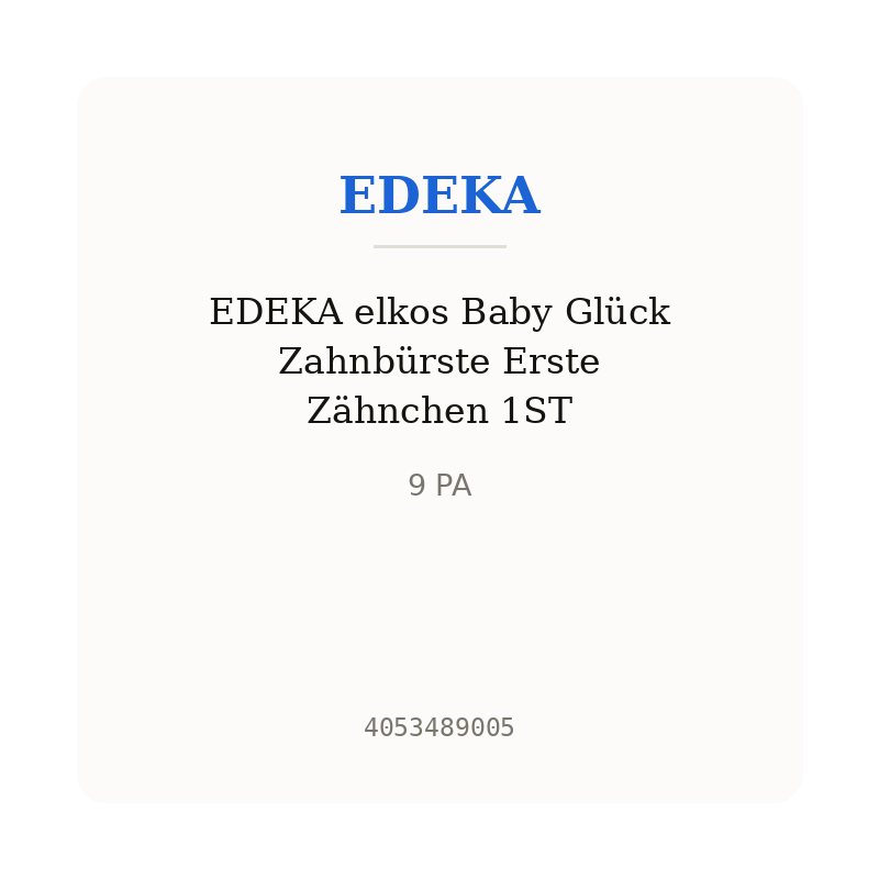 EDEKA elkos Baby Glück Zahnbürste Erste Zähnchen 1ST