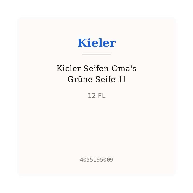 Kieler Seifen Oma's Grüne Seife 1l