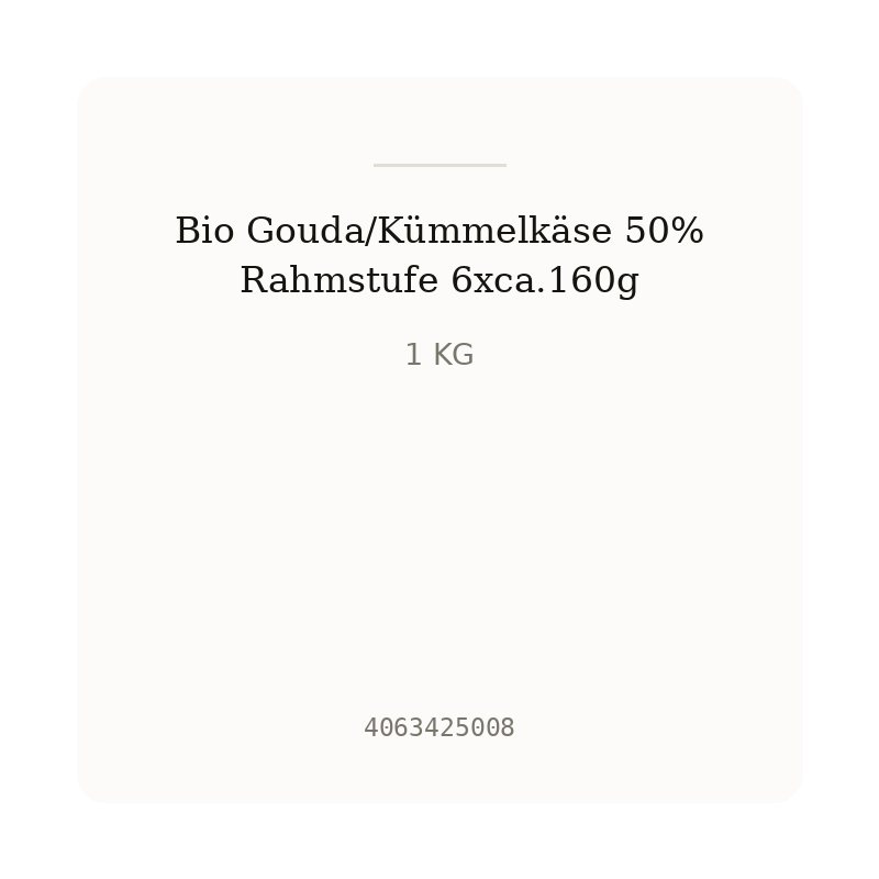 Bio Gouda/Kümmelkäse 50% Rahmstufe 6xca.160g