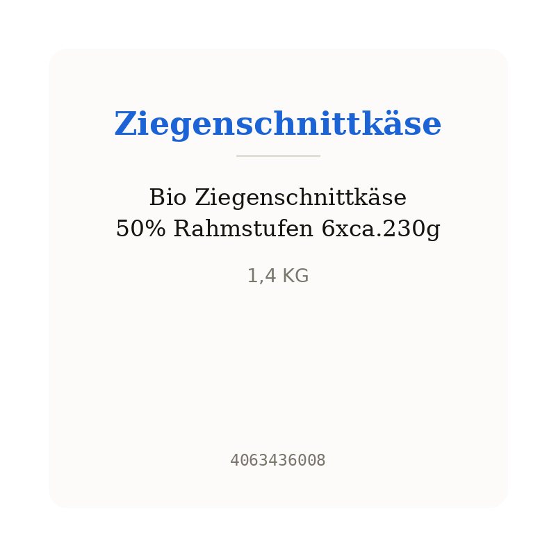 Bio Ziegenschnittkäse 50% Rahmstufen 6xca.230g