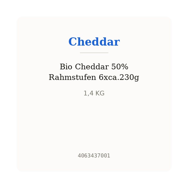 Bio Cheddar 50% Rahmstufen 6xca.230g