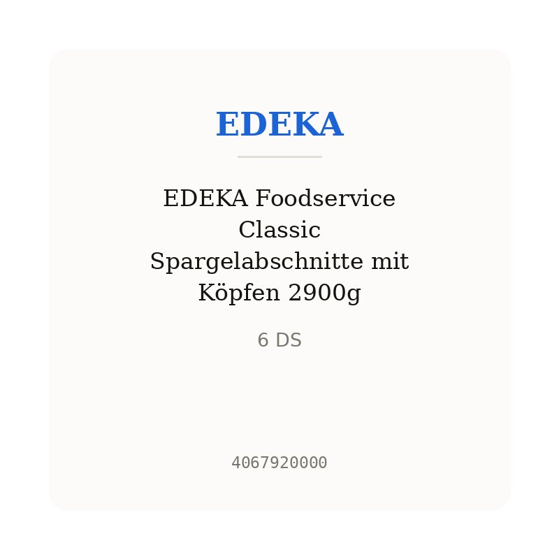 EDEKA Foodservice Classic Spargelabschnitte mit Köpfen 2900g