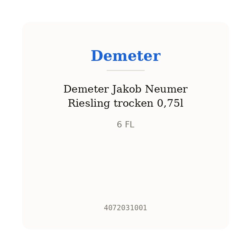 Demeter Jakob Neumer Riesling trocken 0,75l