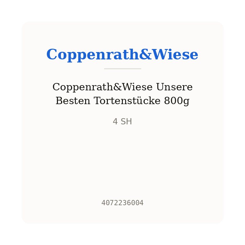 Coppenrath&Wiese Unsere Besten Tortenstücke 800g