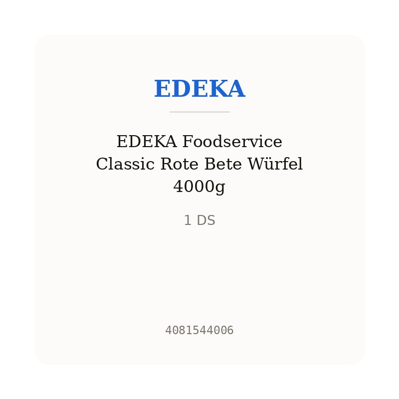 EDEKA Foodservice Classic Rote Bete Würfel 4000g
