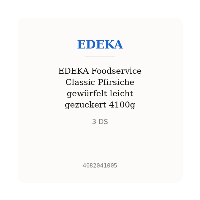 EDEKA Foodservice Classic Pfirsiche gewürfelt leicht gezuckert 4100g
