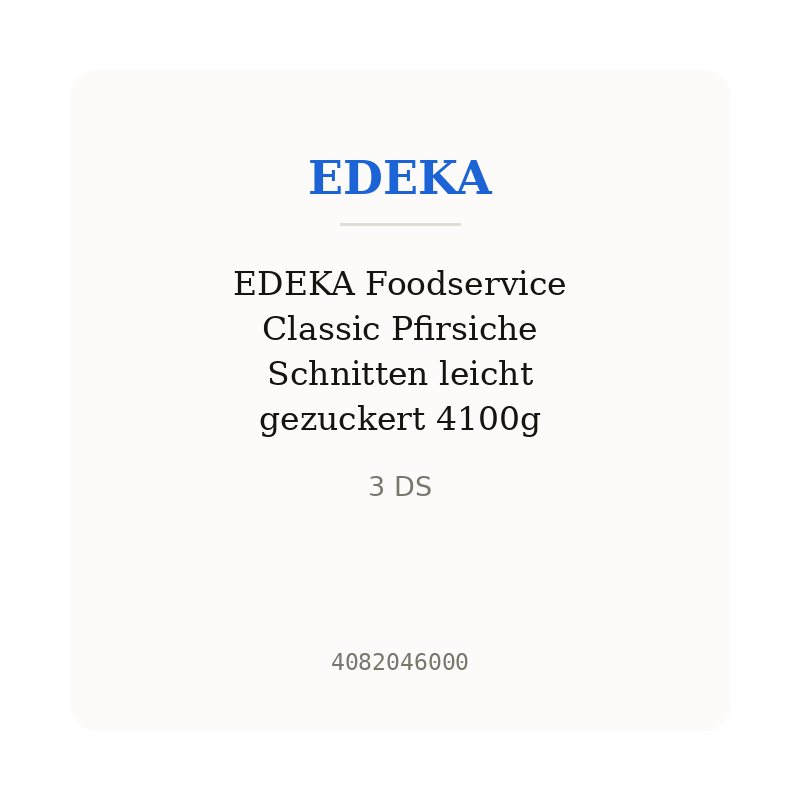 EDEKA Foodservice Classic Pfirsiche Schnitten leicht gezuckert 4100g