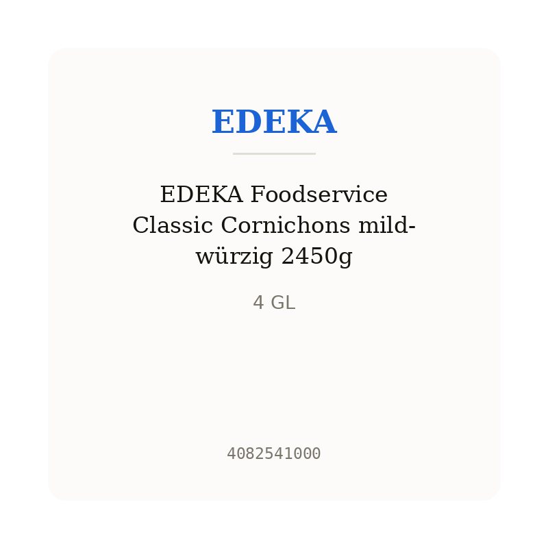 EDEKA Foodservice Classic Cornichons mild-würzig 2450g
