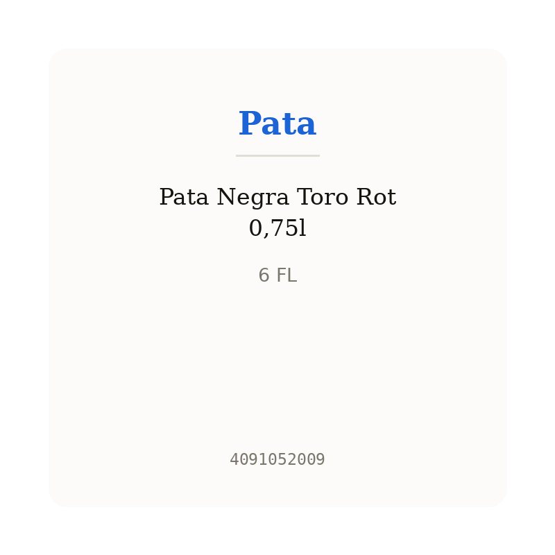 Pata Negra Toro Rot 0,75l