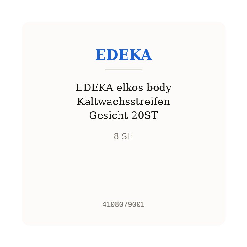 EDEKA elkos body Kaltwachsstreifen Gesicht 20ST