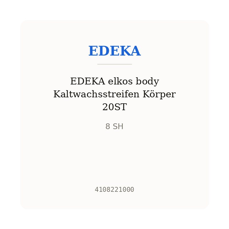 EDEKA elkos body Kaltwachsstreifen Körper 20ST