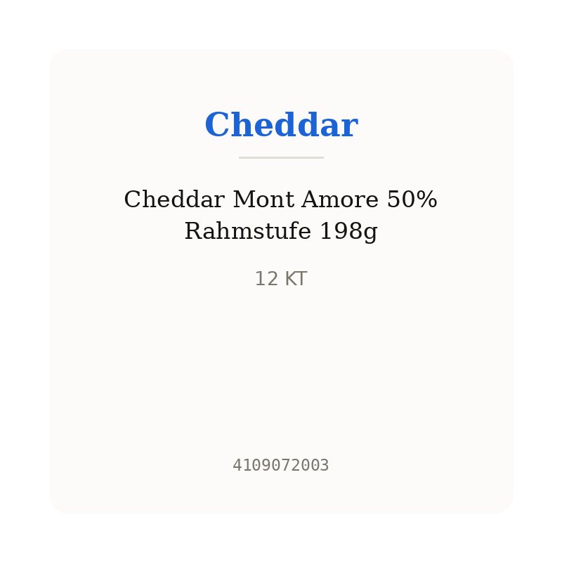 Cheddar Mont Amore 50% Rahmstufe 198g