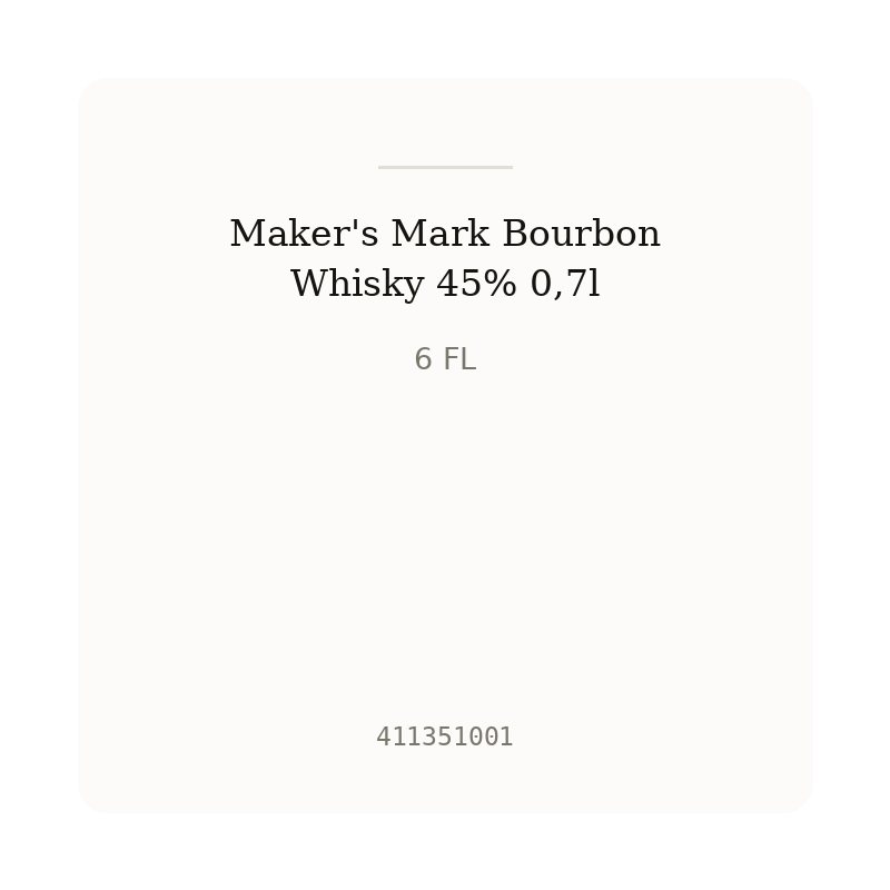 Maker's Mark Bourbon Whisky 45% 0,7l