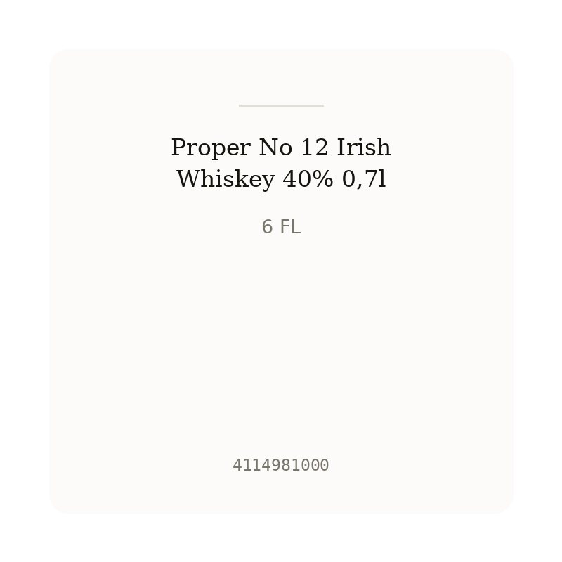 Proper No 12 Irish Whiskey 40% 0,7l