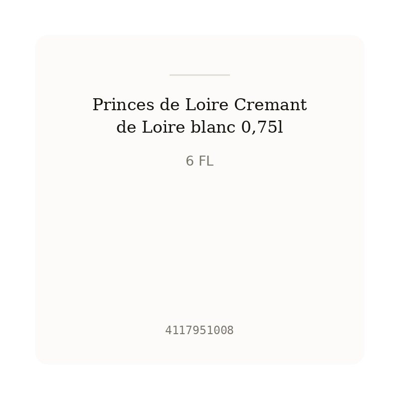 Princes de Loire Cremant de Loire blanc 0,75l