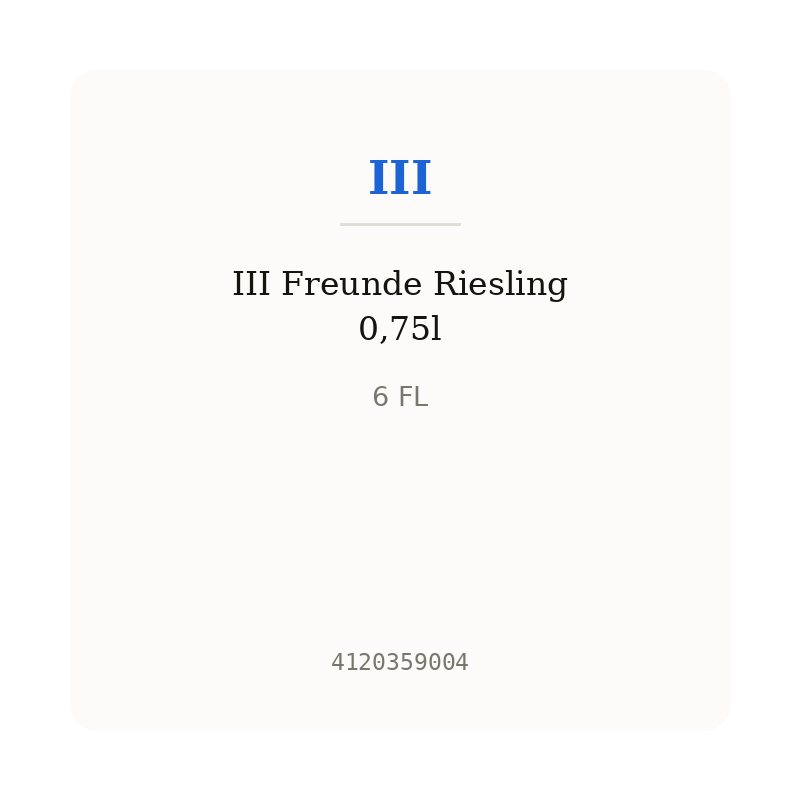III Freunde Riesling 0,75l