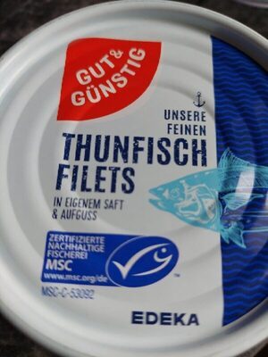MSC GUT&GÜNSTIG Thunfischfilets in eigenem Saft und Aufguss 195g