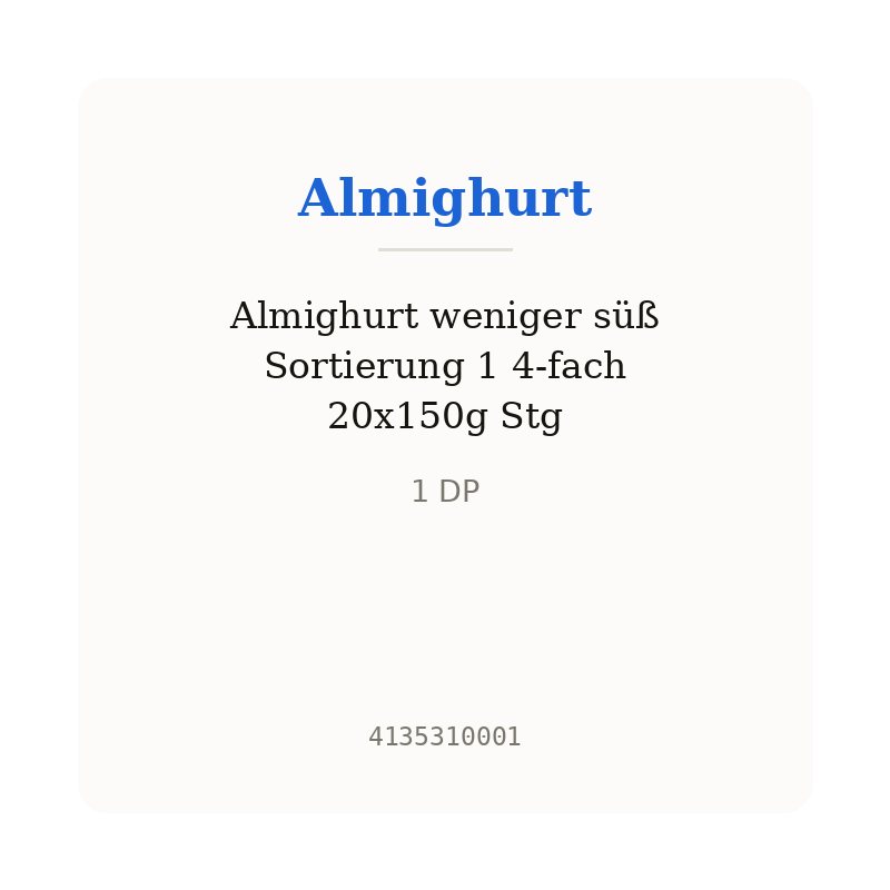Almighurt weniger süß Sortierung 1 4-fach 20x150g Stg