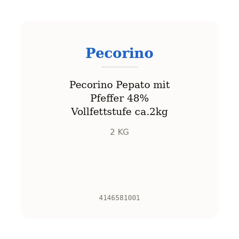 Pecorino Pepato mit Pfeffer 48% Vollfettstufe ca.2kg