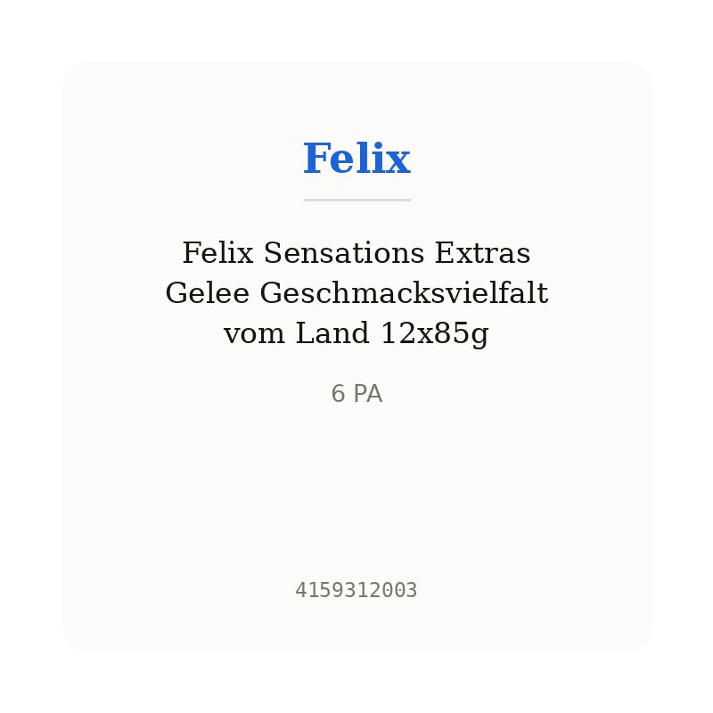 Felix Sensations Extras Gelee Geschmacksvielfalt vom Land 12x85g