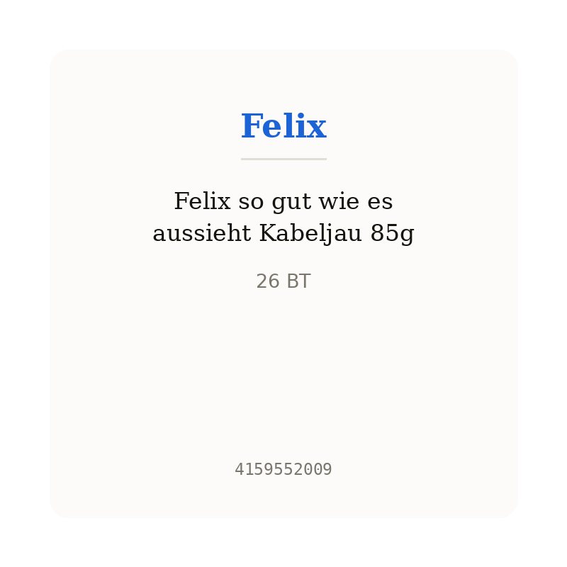 Felix so gut wie es aussieht Kabeljau 85g