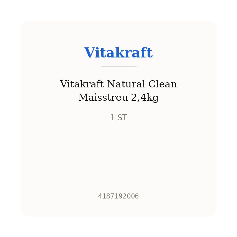 Vitakraft Natural Clean Maisstreu 2,4kg