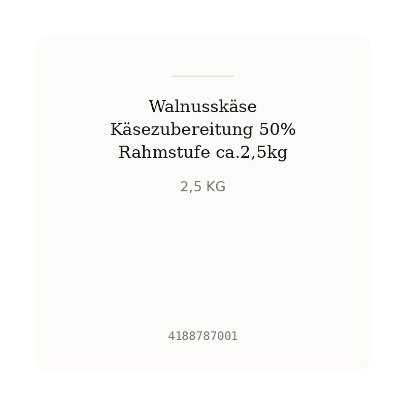 Walnusskäse Käsezubereitung 50% Rahmstufe ca.2,5kg