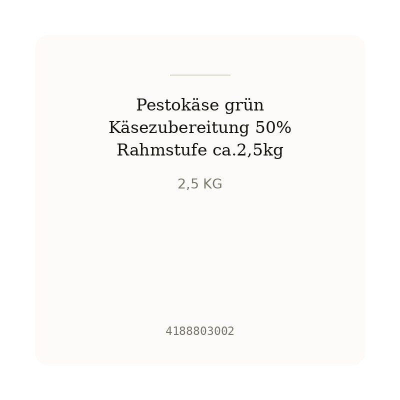 Pestokäse grün Käsezubereitung 50% Rahmstufe ca.2,5kg
