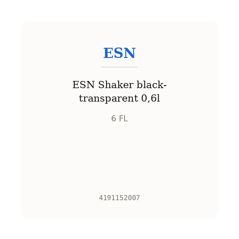 ESN Shaker black-transparent 0,6l