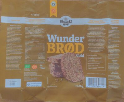 Bio Bauck Mühle Backmischung Wunderbrod Gold glutenfrei 600g