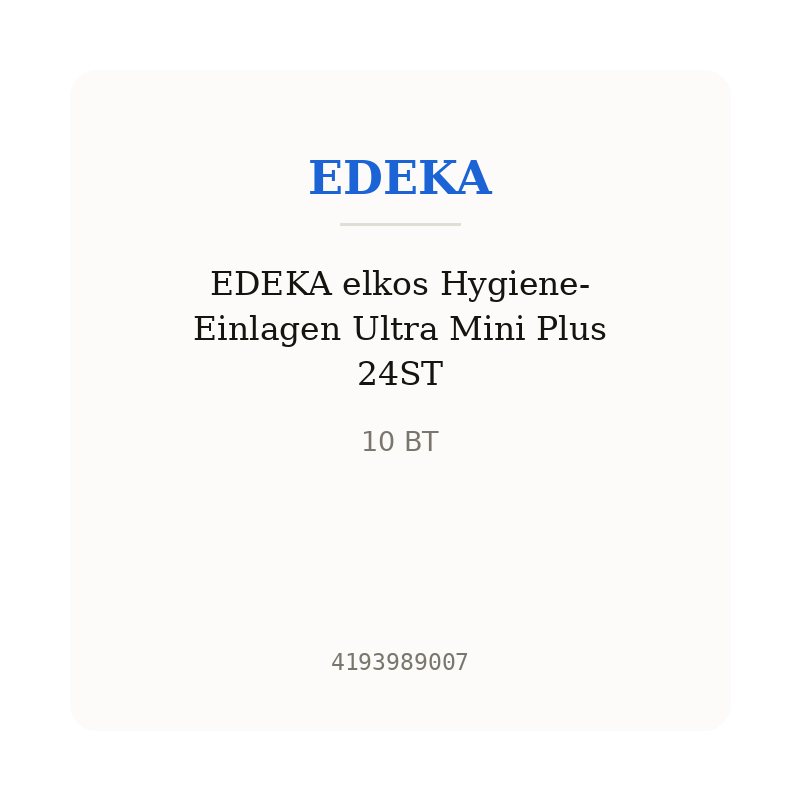 EDEKA elkos Hygiene-Einlagen Ultra Mini Plus 24ST