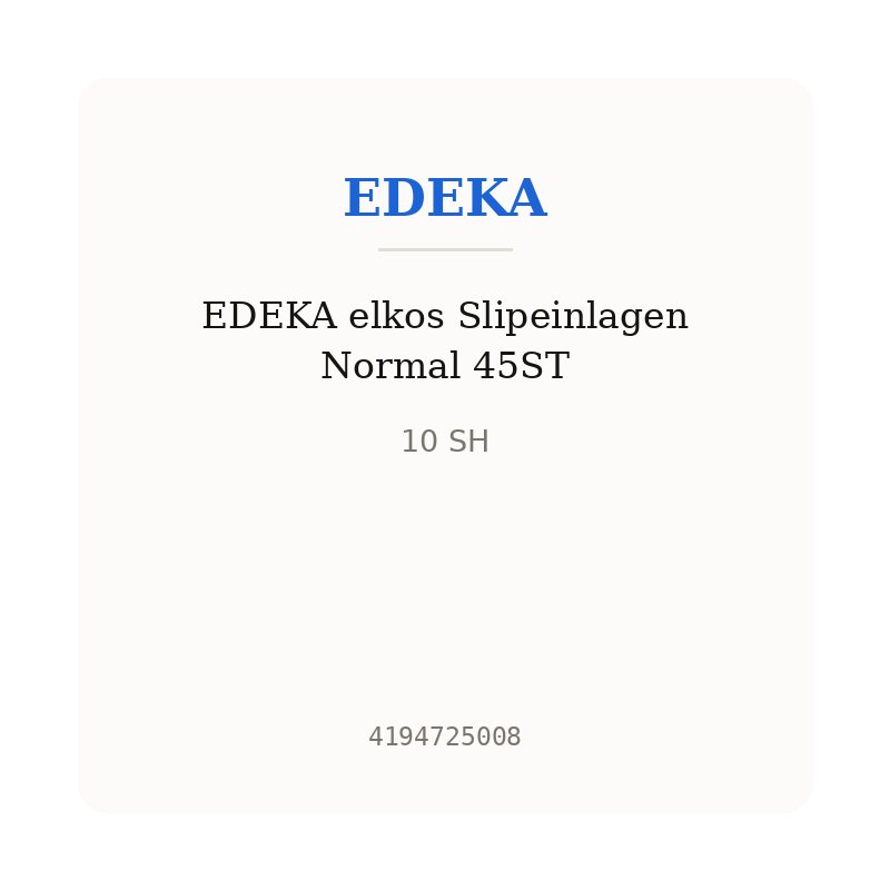 EDEKA elkos Slipeinlagen Normal 45ST