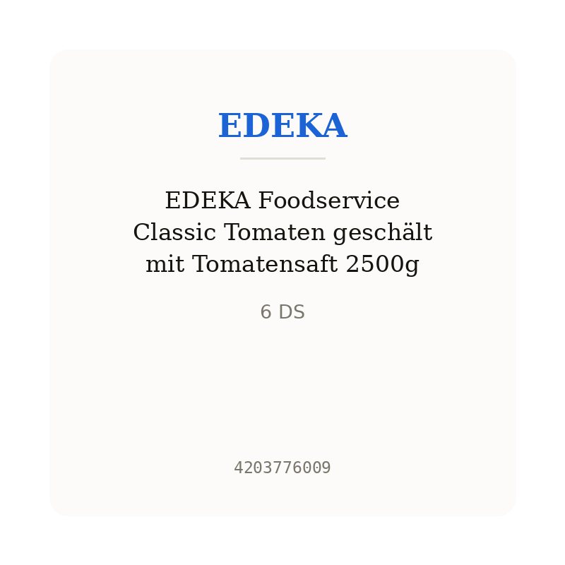 EDEKA Foodservice Classic Tomaten geschält mit Tomatensaft 2500g