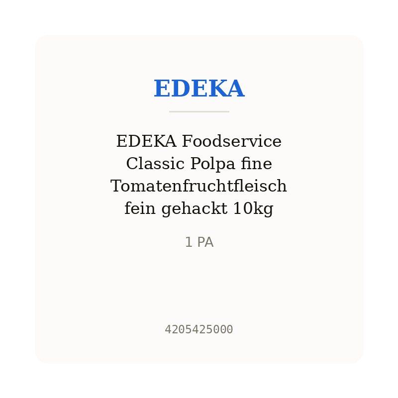 EDEKA Foodservice Classic Polpa fine Tomatenfruchtfleisch fein gehackt 10kg