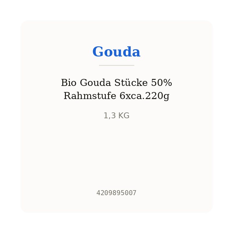 Bio Gouda Stücke 50% Rahmstufe 6xca.220g