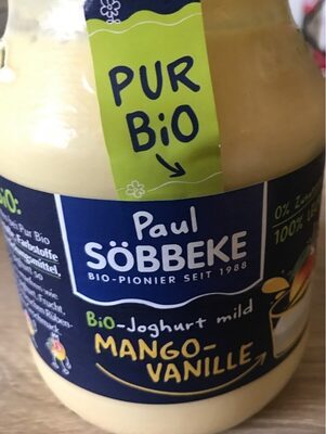 Bio Söbbeke Pur Bio Joghurt Mango-Vanille 3,8% 500g MW