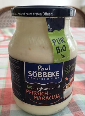 Bio Söbbeke Pur Bio Joghurt Pfirsich-Maracuja 3,8% 500g MW